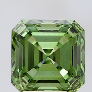 Diamant de laboratoire taille Asscher 4,00 ct, vert vif fantaisie, VS2, certifié IGI, diamant CVD en vrac pour la fabrication de bijoux - Product Image 1