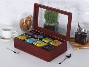 Boîte de rangement en bois de qualité supérieure, idéale pour les sachets de thé, les sachets de café, les sachets de sucre et les condiments, conteneur de rangement en provenance d'Inde - Product Image 6