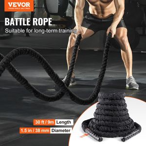 1.5 Inch Diameter 30Ft Polyester Battle <b>Rope</b> with Protective Sleeve Anchor <b>Exercise</b> Equipment for Fitness Training - Product Image 2