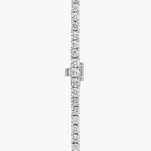 Baguette And Round Diamond <b>Necklace</b> In White Gold - Product Image 3