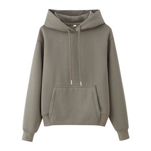 Sudadera con Capucha de Moda Casual de Manga Larga y Hombros Caídos en Color Sólido para Mujer 2026 - Product Image 1
