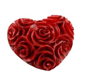 Cœur en pierre savonneuse sculpté à motif floral, fournisseur indien - Product Image 2