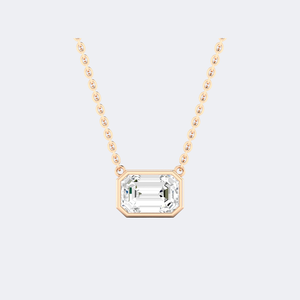 Collier solitaire serti de diamants de laboratoire taille émeraude 0,50 CTW |   Bijoux raffinés intemporels pour un usage quotidien - Product Image 3