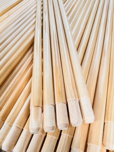 Solid Wood Pine Wood Floor Cleaning Broom Pole Mop Handle Broom Stick Mop Stick <b>Leaf</b> Rake Handle - Product Image 2
