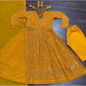 Beautiful <b>Modest</b> <b>Sets</b> Party Wear Anarkali Gown with Pant and Dupatta for Special Occasions - Product Image 6