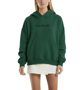 Sudadera con Capucha Estampada Estilo Urbano para Mujer, Sudadera con Logotipo Personalizado Lavada, Sudadera Extra Grande para Mujer, Tallas Grandes - Product Image 3