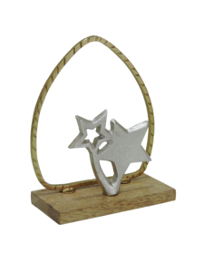 Artesign Modern Nickel Aluminium Gold & Silver Star Table Decor with Embroidered <b>Arch</b> <b>Frame</b> and Durable Wooden Base - Product Image 1