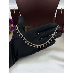 Indian Ethnic Gold Plated CZ <b>Bridal</b> <b>Necklace</b> & <b>Earring</b> <b>Set</b> by Amira - Product Image 2