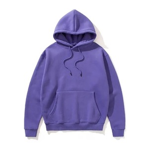 Sudadera con Capucha de Forro Polar para Hombre, Color Morado, Corte Regular, Diseño Casual con Bolsillos, Sudadera Tejida para Otoño - Product Image 1