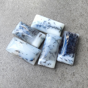 Agate Dendritique Naturelle Cabochon Coupe Rectangulaire Qualité AAA Blanc Noir Certifiée par un tiers Vente en gros Pierre précieuse Toutes tailles - Product Image 2