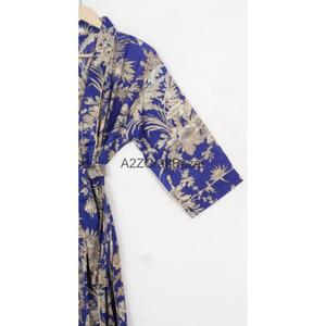 Bata Kimono Casual Transpirable 100% Algodón para Mujer, Estampado Floral Sexy, Ropa de Noche Primavera/Verano, Túnica de Playa, Pijama con Logo Trasero - Product Image 4