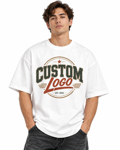 Camiseta de algodón azul marino oversize para hombre, manga corta, cuello redondo, estilo casual, corte jersey, venta al por mayor, camiseta lisa, camiseta personalizada de algodón - Product Image 2