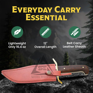 Couteaux Bowie de haute qualité, durables, en acier inoxydable, avec manche en bois, personnalisables, lame droite, garantie de 3 ans - Product Image 5