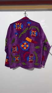 Veste en velours Suzani faite à la main, veste bohème brodée - Product Image 5