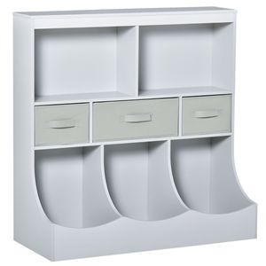 Freestanding Grey bambini giocattolo organizzatore di stoccaggio con libreria espositore e cassetti per camera da letto armadio di stoccaggio - Product Image 1