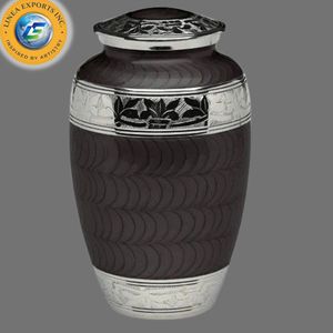 Elegant Butterfly Engraved Silver Metal Eco-Friendly Cremation <b>Urn</b> Set-<b>Large</b> Adult Mini Keepsake 200 Cubic Inch Capacity - Product Image 3