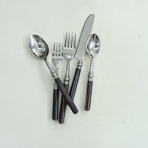 Ensemble de couverts de table avec manche en bambou naturel Ensemble de couverts en acier inoxydable avec bambou en bois naturel poli - Product Image 5