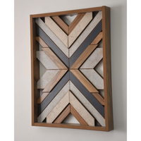 Arte de Pared Colgante Hecho a Mano con Madera Reciclada de Diseño Geométrico Moderno, Decoración Ecológica para Cumpleaños, para Sala de Estar y Oficina