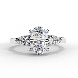 Anillo de Compromiso y Boda Solitario Ovalado de 1.30 CTW con Diamante Cultivado en Laboratorio CVD, Certificado IGI, Oro de 14K/18K con Baño de Rodio, Joyería Personalizada - Product Image 3