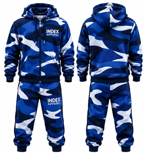 Index Apparel Unisex Camouflage Tracksuit <b>Full</b> <b>Zip</b> <b>Hoodie</b> Jogging Pants Breathable Casual Wear Autumn Outfit - Product Image 1