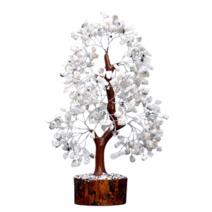 Wholesale <b>Rainbow</b> Moonstone Crystal Tree of Life Silver Wire Gemstone Healing Stones Crystal Tree Home <b>Decor</b> - Product Image 1