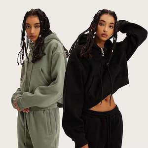 OEM 2026 Nuevo Diseño Personalizado Sudadera Corta Deportiva de Algodón Afelpado Oversize para Mujer, Ajuste Holgado - Product Image 2