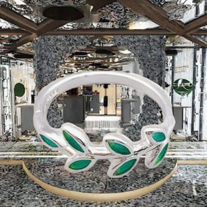 Anillo Abierto de Plata de Ley 925 con Diseño Artístico de Hoja Fresca, Joyería Coreana Moderna para Mujer, Uso Diario, Regalo o Aniversario - Product Image 4