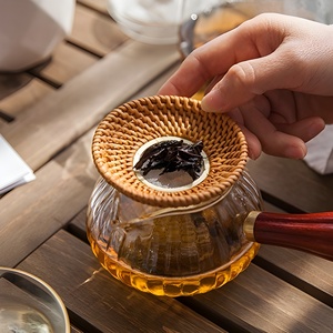 Traditional Fine Mesh Strainer <b>Tea</b> <b>Infuser</b> Filter <b>Tea</b> Making Leak Rattan Colander With Long Handle - Product Image 3
