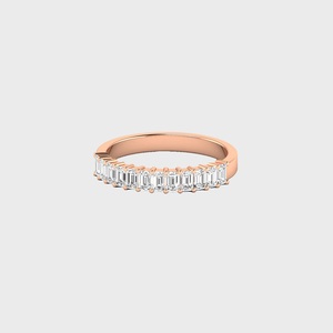 0.85CTW Emerald Cut Prong Set Half-Eternity <b>Ring</b> - Product Image 3