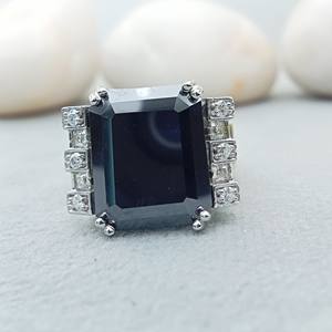 D'VINS JEWELS Bague de fiançailles et de mariage tendance en forme d'émeraude, taille brillant, or rose plaqué, avec pierre de couleur D cultivée en laboratoire - Product Image 1