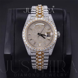 High Quality Moissanite Diamond <b>Watch</b> <b>for</b> <b>Women</b> Elegant Shiny Crystal <b>Watch</b> with Durable Steel Strap Available <b>For</b> Sale - Product Image 5