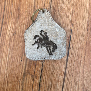 พวงกุญแจโลหะตกแต่งด้วยเลเซอร์หนังวัวแท้ผมตะวันตกขนาดเล็กพวงกุญแจโลหะ - Product Image 4