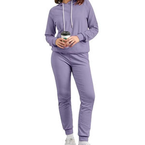 Ensembles de survêtements 100 % coton avec logo personnalisé, ensembles de sweats à fermeture éclair et pantalons de jogging, vêtements de sport pour la gym, survêtements de jogging pour femmes - Product Image 1