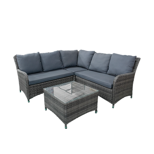 Traditional Design Outdoor <b>Wicker</b> Sofa Set with Powder-coated Steel Frame and Glass <b>Coffee</b> <b>Table</b> for Home Villa or Resort - Product Image 4