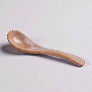 Cuillère en céramique minimaliste rétro japonaise, cuillère à riz en poterie rustique dégradée, cuillère à ramen haute température par UO - Product Image 3