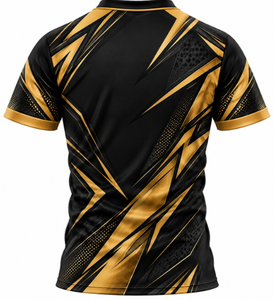 Camiseta Deportiva Personalizada con Transferencia Térmica, 100% Poliéster, Ecológica, Transpirable, de Malla, que Absorbe la Humedad, para Hombre, Negra y Roja, Cuello en V - Product Image 2