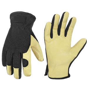Gants de jardin en cuir sur mesure pour hommes et femmes, pour travaux extérieurs et sécurité, avec manchette élastique - Product Image 1
