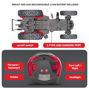 Tractor de Juguete Mahindra NOVO RC para Niños, Camión a Control Remoto, Recargable por USB Tipo-C, Modelo Original con Licencia, Vehículo Controlado por Aplicación - Product Image 2