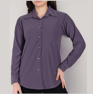 Blusas Elegantes para Mujer, Camisas de Vestir de Oficina, Manga Larga, Tops de Mujer, Camisas de Vestir de Color Sólido Teñido, Hechas a Medida - Product Image 1