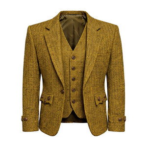 Chaqueta de Tweed Argyle para Hombre con Chaleco a Juego, Estilo Irlandés, Atuendo Tradicional Escocés, Venta al Por Mayor de Fábrica - Product Image 1