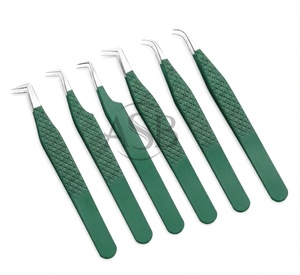 Pince à cils fine à 90 degrés, en acier inoxydable, avec revêtement couleur personnalisé, instrument de beauté - Product Image 2