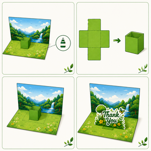 Custom DIY 3D Pop Up Card Kit Wholesale Handmade 3D Greeting Card Manufacturer OEM ODM <b>Paper</b> Craft Factory Educational Craft - Product Image 3