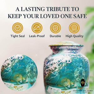 โกศบรรจุอัฐิอะลูมิเนียมดีไซน์ลายมหาสมุทรสำหรับผู้ใหญ่ สไตล์ยุโรปอเมริกัน ทนทาน เป็นมิตรกับสิ่งแวดล้อม ปรับแต่งได้ตามต้องการ - Product Image 5