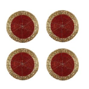 2 Colors Embroidery Beaded <b>Coaster</b> Elegant Design Hotel Home <b>Table</b> Ware Use Embroidery Beaded <b>Coaster</b> Antique Quality - Product Image 1