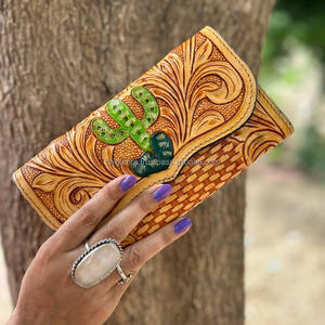 Nuevo y elegante bolso de mano de cuero de vaca con diseño de Cactus para mujer, gran oferta, monederos de vaquera de cuero genuino personalizados - Product Image 2