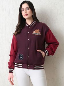 เสื้อแจ็คเก็ตวาร์ซิตี้แบบสั่งทำพิเศษสำหรับผู้หญิง พรีเมียม ปักลายตัวอักษร สไตล์เบสบอล  ระบายอากาศได้ดี แฟชั่นลำลองแนวสตรีท - Product Image 6