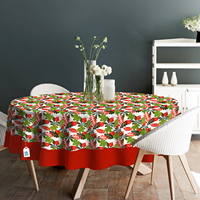 Nappe de table moderne personnalisable en coton tissé 100% décorative, motif floral imprimé, douce, imperméable et anti-taches pour salle à manger et cuisine