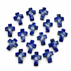 <b>Lapis</b> <b>Lazuli</b> Cross Shape 15x10mm Handmade Gemstone Carving Pendant for Jewelry Making Crystal Healing Reiki Energy Wholesale - Product Image 1