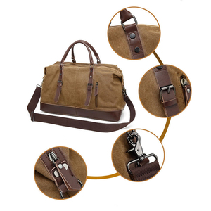 Wholesale Custom <b>Men</b> <b>Leather</b> High Quality Large Durable <b>Duffle</b> Outdoor Canvas Overnight Organizer Camping Duffel Travel <b>Bag</b> - Product Image 3