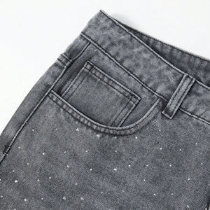 Shorts en jean gris délavé rétro pour femme, taille mi-haute, imprimé notes de musique personnalisées, style vintage, décontracté, mode streetwear, été - Product Image 5